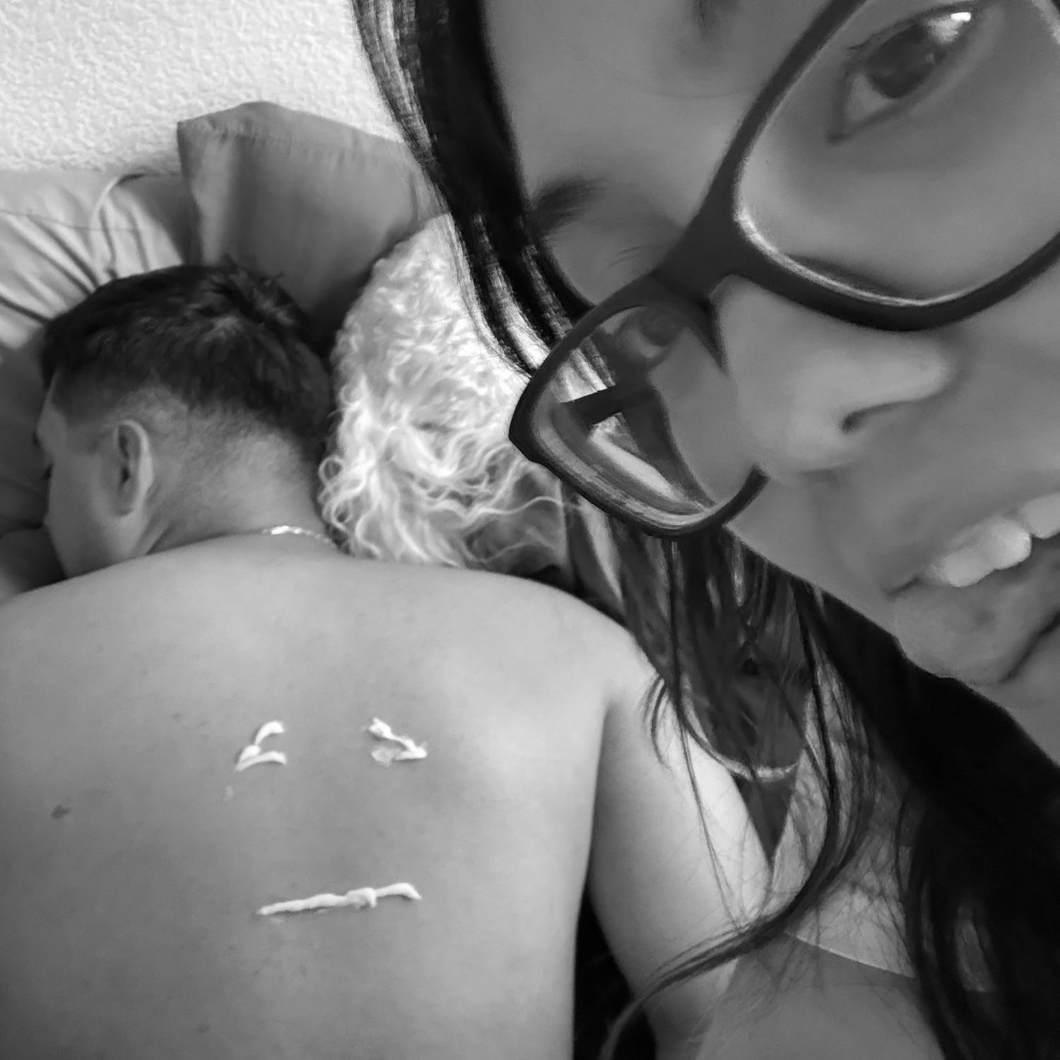 Fausto: "can I get a massage"
Melia: "sure thing! :)"