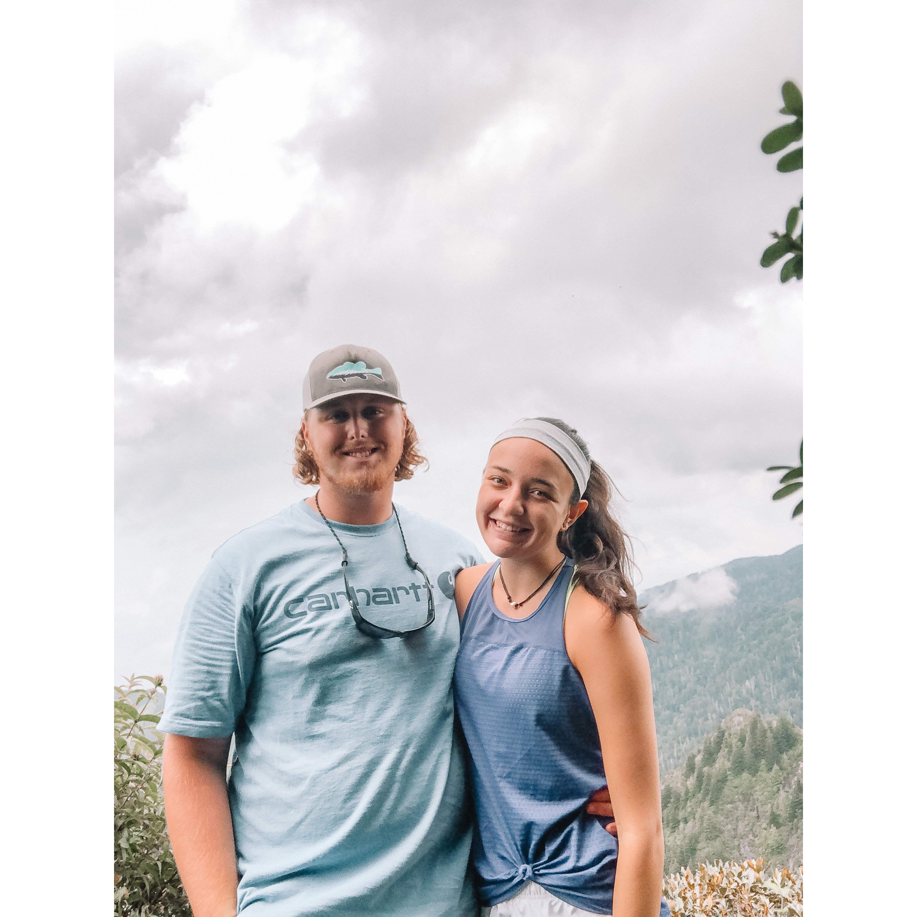 Hiking up Charlies Bunion in the Smokies