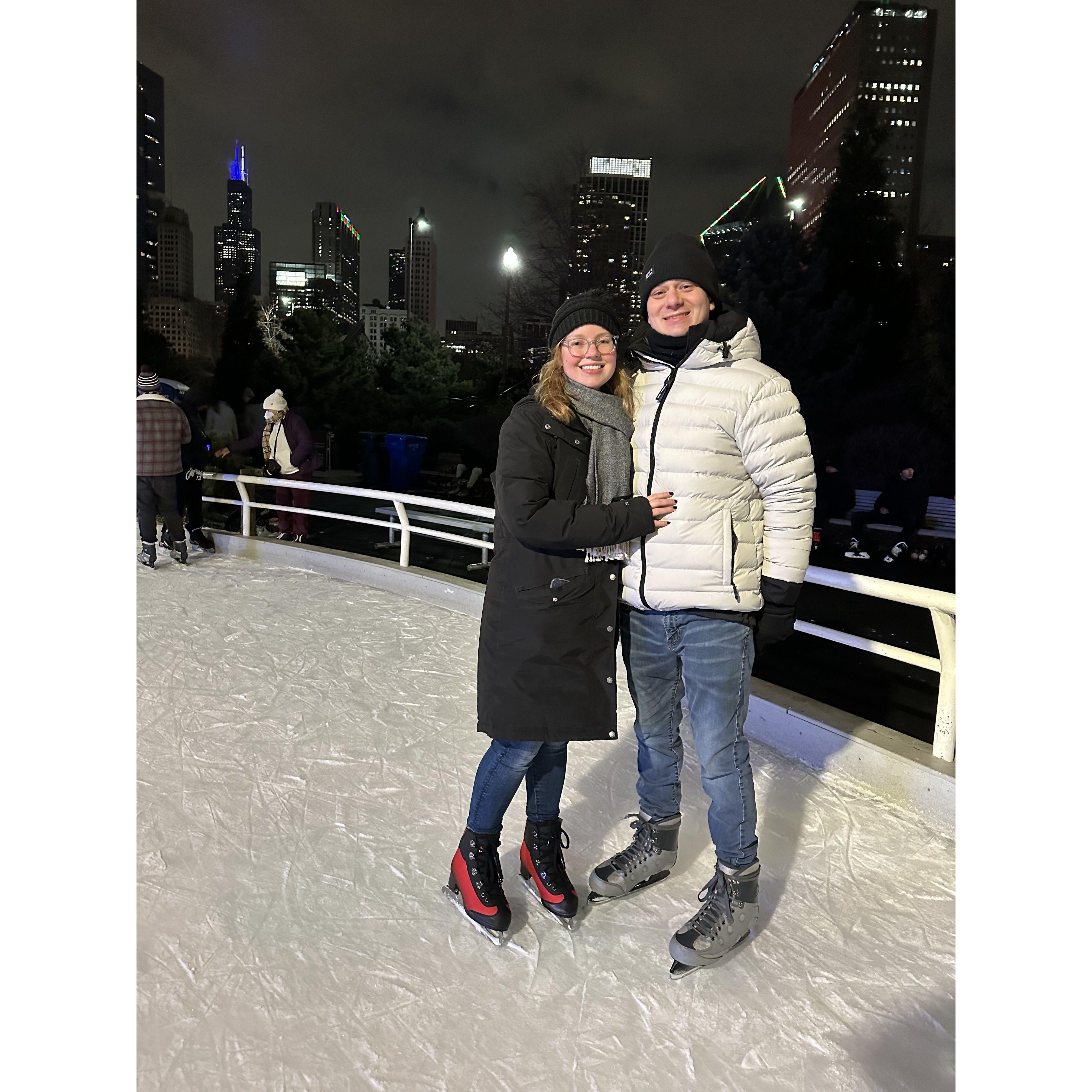 Ice skating at Maggie Daley Park