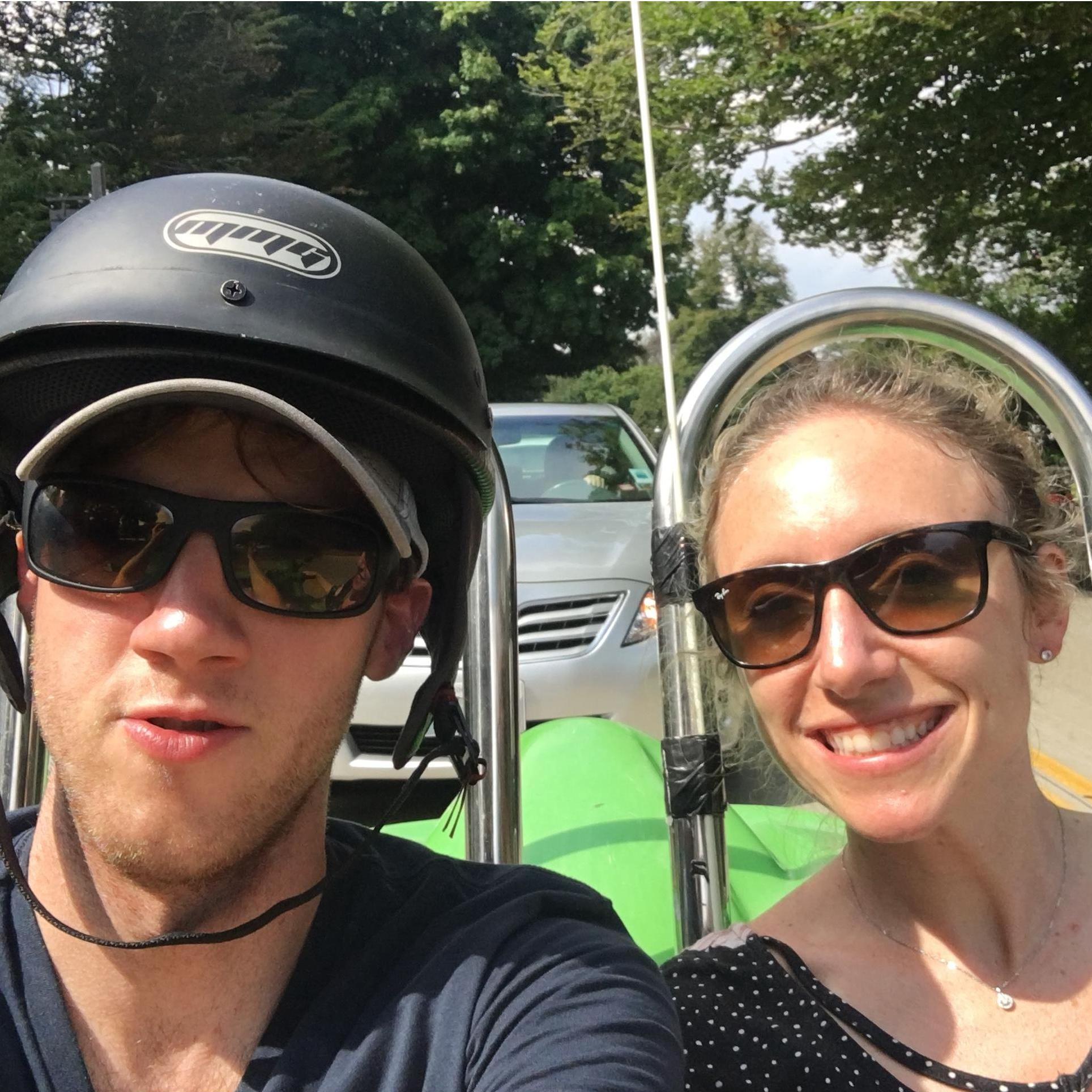 Newport for Kelly’s birthday. You can tell by the helmet/ facial expression who’s idea the go-cart was...