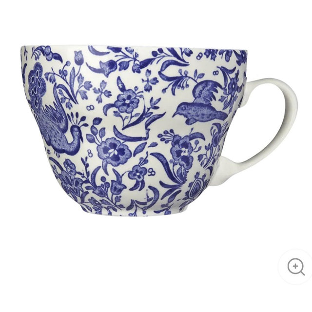 Blue Regal Peacock Breakfast Cup