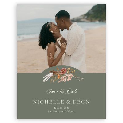 Dark Sage, Green Wedding Digital Save the Date - Viva Photo