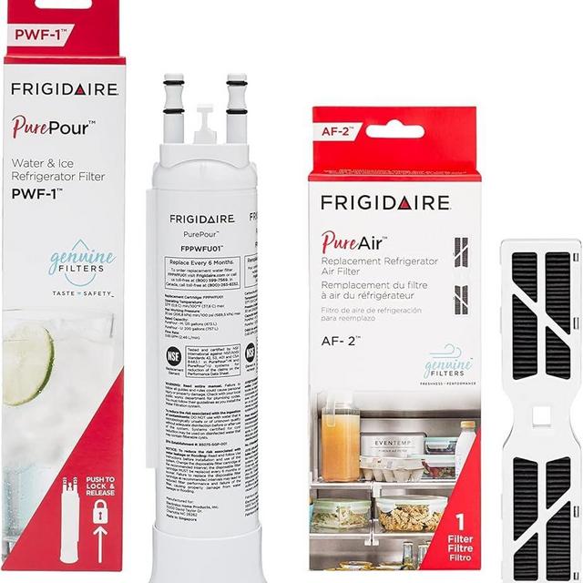 Frigidaire PurePour® PWF-1 (FPPWFU01) & PureAir® RAF-2 Water & Air Filter Combo Kit, White