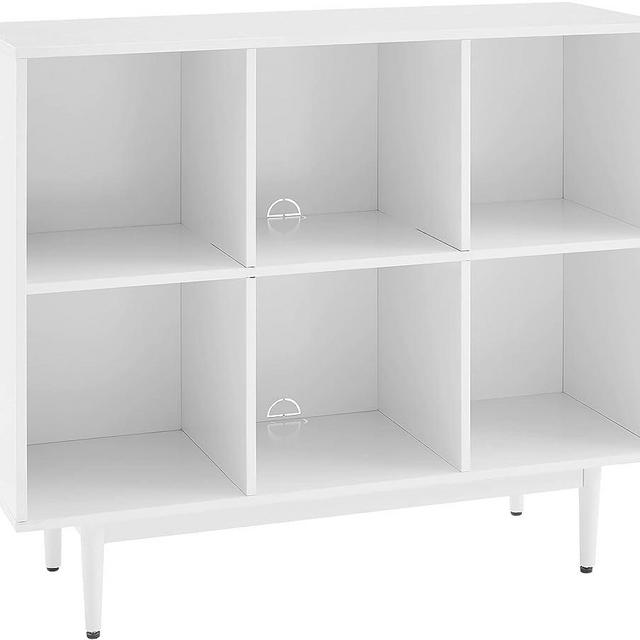 Crosley Furniture Liam Mid-Century 6-Cube Bookcase, White