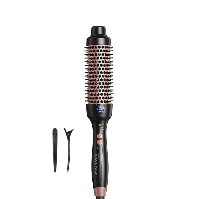 Wavytalk Thermal Brush for Blowout Look, Blowout Express 1.5 Inch Ionic Thermal Round Brush Makes Hair Smoother Get Natural Curls, Dual Voltage, Easy to Use