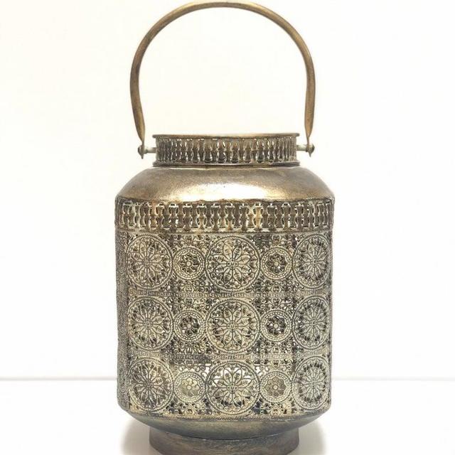 Metal Lantern Brass Candle Holder Mediterranean Style