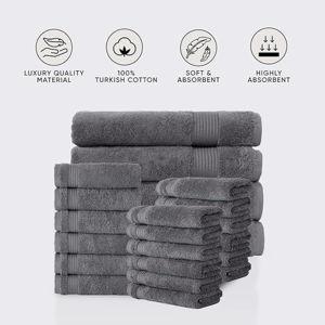 22 Piece Turkish Towel Set for Bathroom