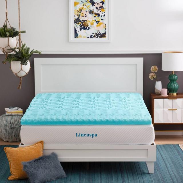 Queen Essentials 3" 5-Zone Gel Memory Foam Mattress Topper - Linenspa