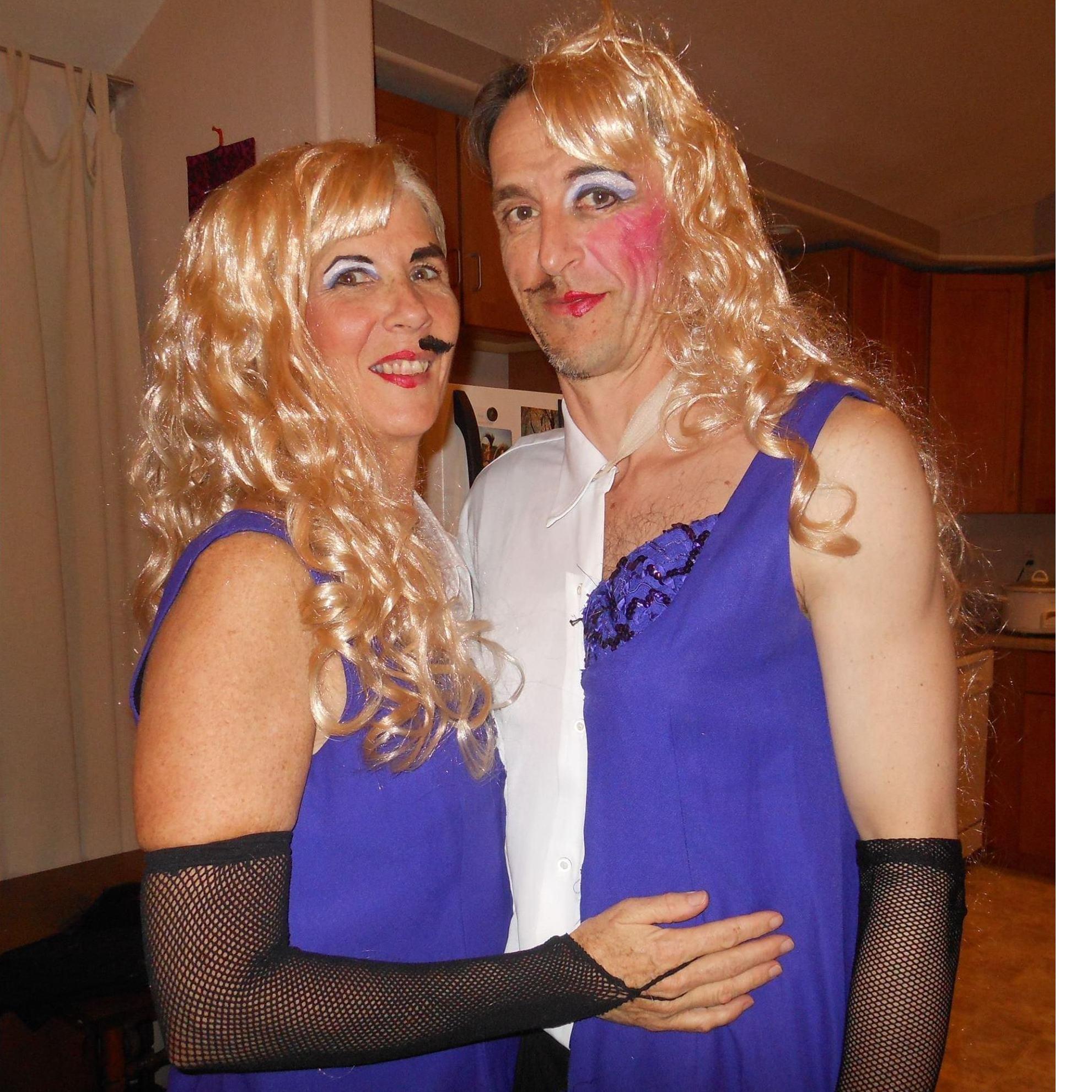 Halloween fun. People were stopping us, in the streets.