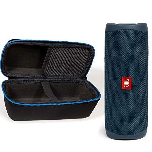 JBL Flip 5 Waterproof Portable Wireless Bluetooth Speaker Bundle with divvi! Protective Hardshell Case - Blue