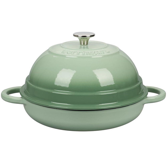 VORRINGARD Cast Iron Enameled Dutch Oven Pot with Lid for Bread Baking, Bread Oven, 6 Quart, Green