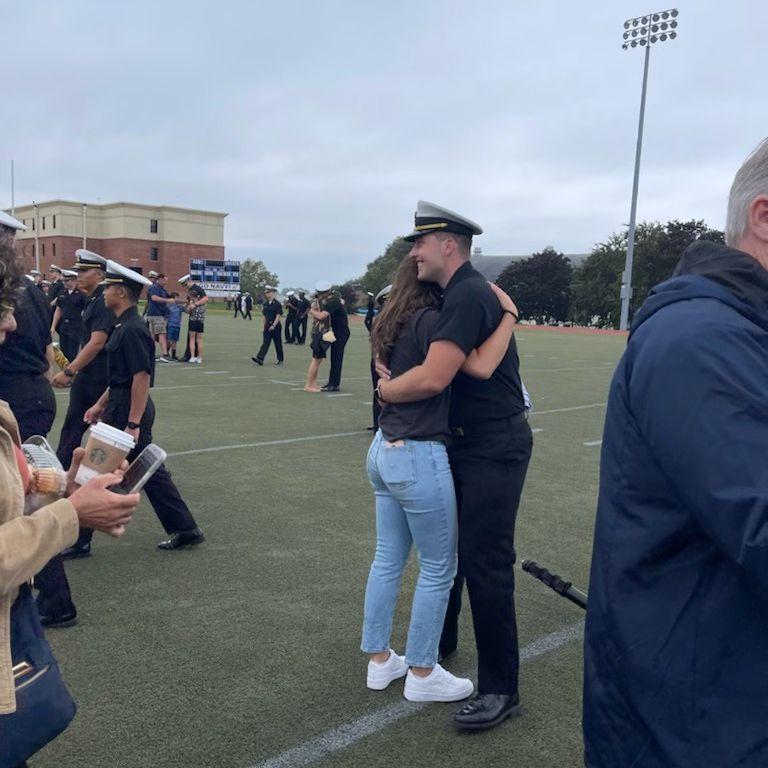 Our first time reunited after Jake's basic training at NAPS in Newport, RI 2021