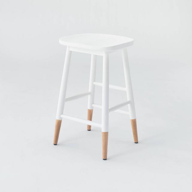 Haddonfield Painted Wood Counter Height Barstool White - Threshold™ designed with Studio McGee