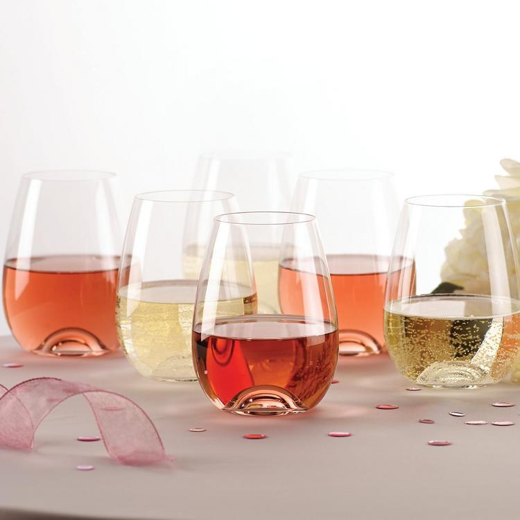 Lenox Holiday 4-Piece Stemless Wine Glasses,7 oz 