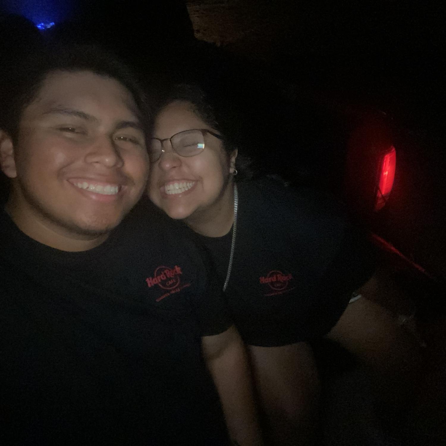 Martha and Fernando took a trip to Port Aransas with their puppies.