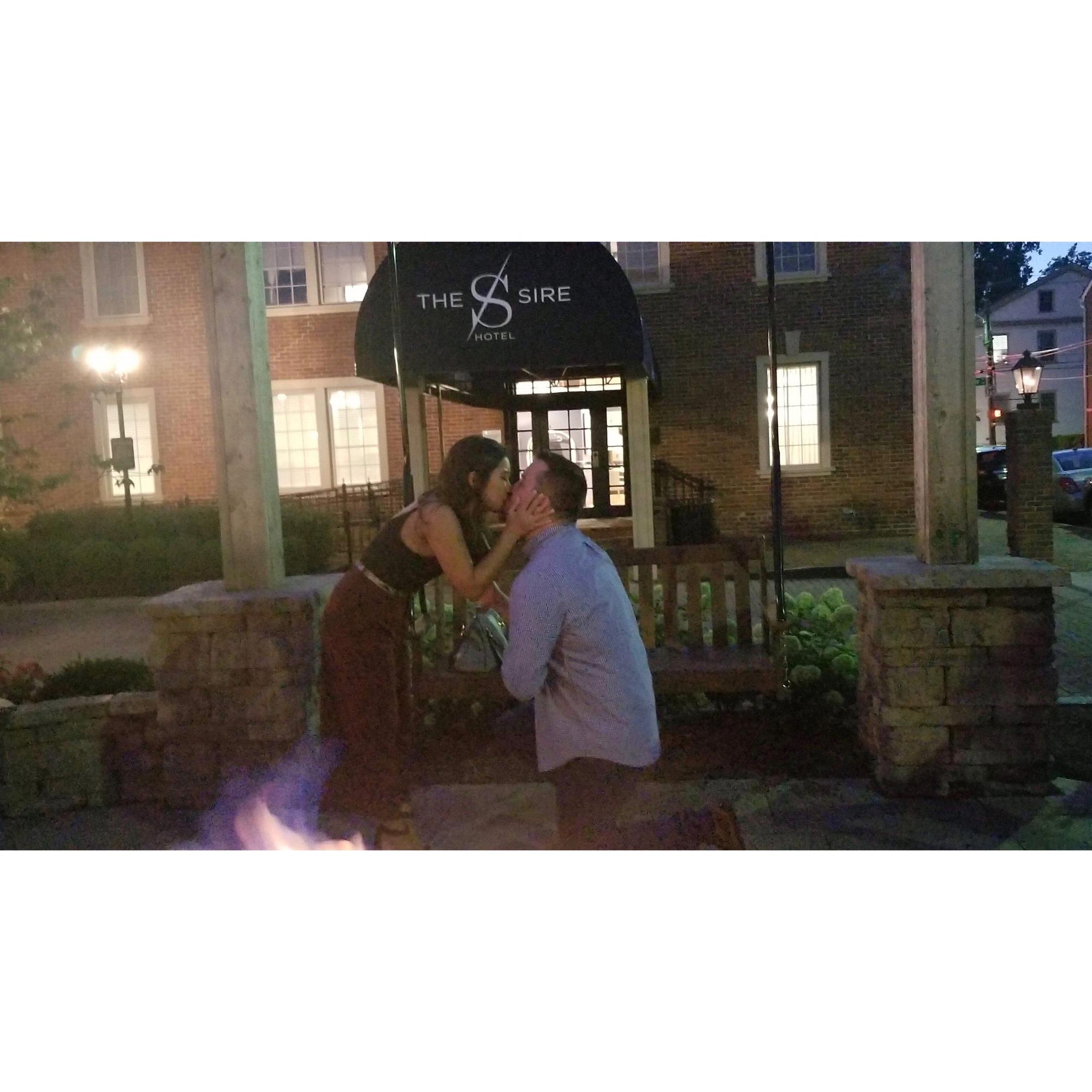 July 18, 2019: We got engaged after having dinner at one of our favorite restaurants, Distilled. Happy belly, happy heart! 📸: thanks JC for capturing this moment