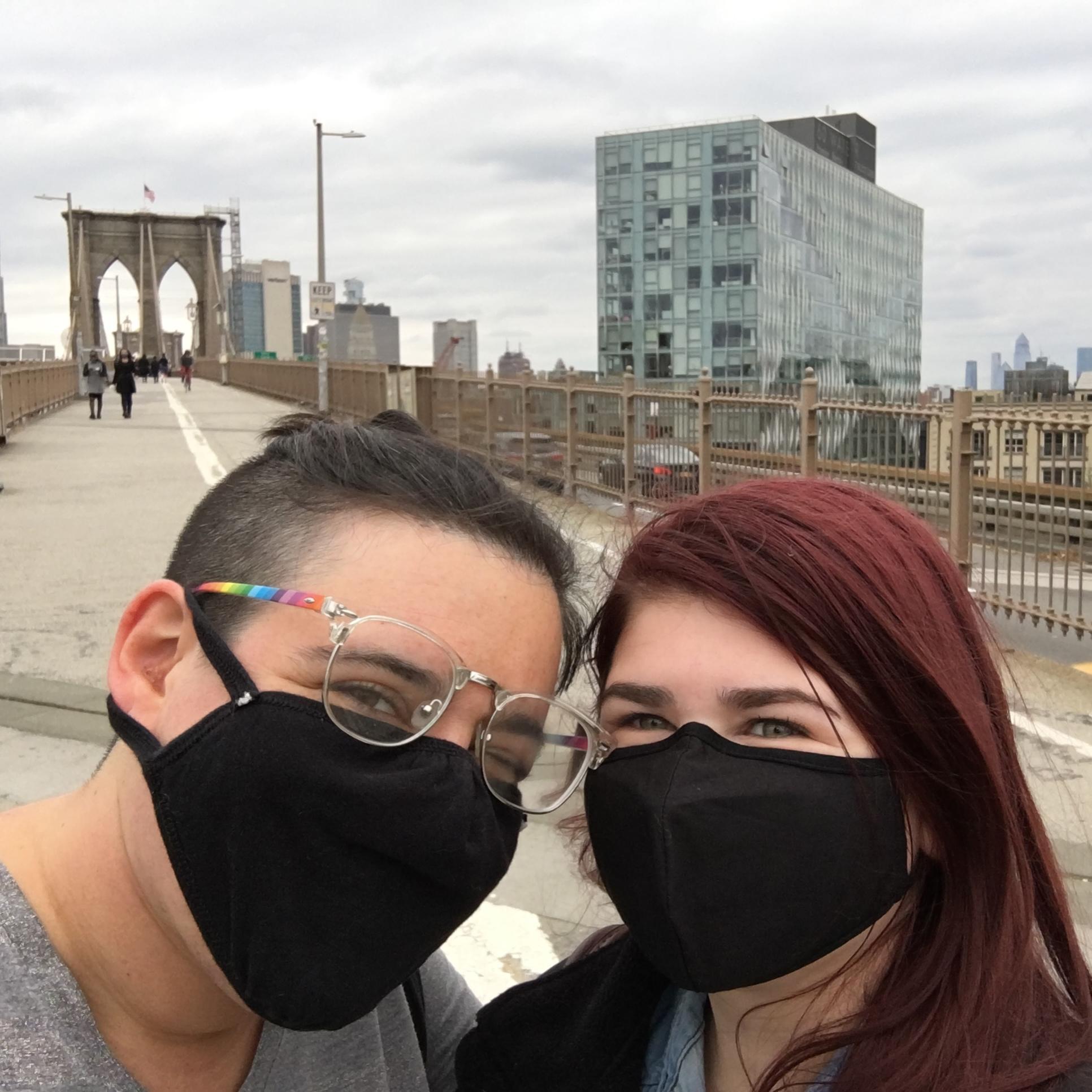 Walking across the Brooklyn Bridge