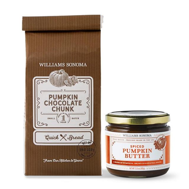 Williams Sonoma Pumpkin Chocolate Chunk Quick Bread & Spiced Pumpkin Butter