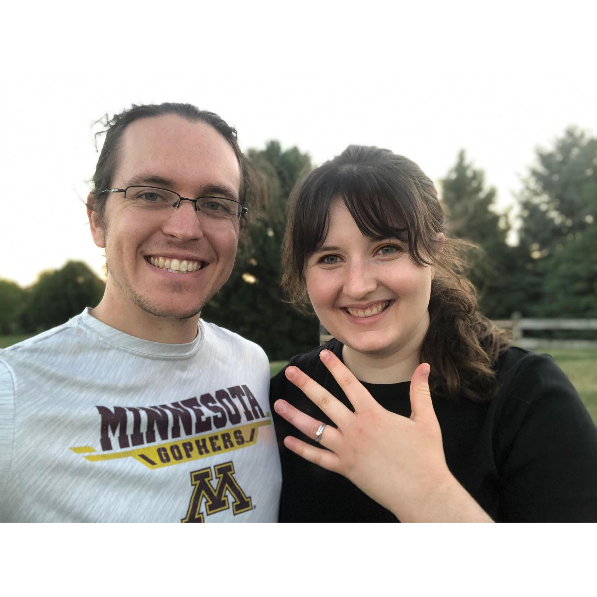 Our engagement at Barker Farms after playing tennis (Aug, 2022)!