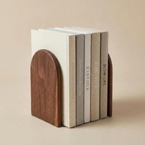 Wooden Book Shelf Bookend – Small Dark