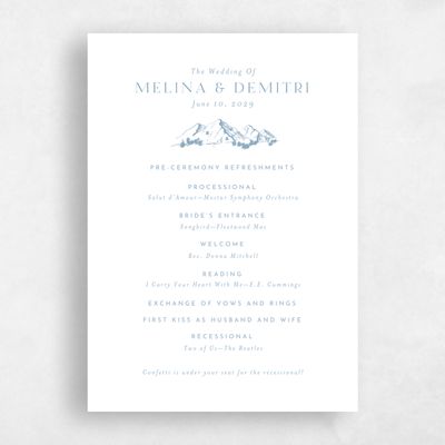 Dusty Blue Wedding Program - Crispin