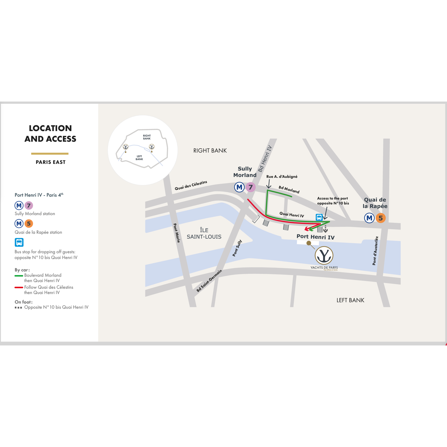 Location for Yachts de Paris boarding for Seine cruise