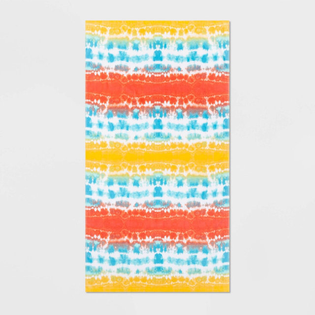 Tie Dye Striped Printed Beach Towel - Sun Squad™