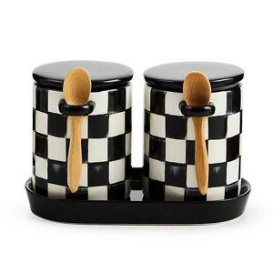 Courtly Check Farmhouse Canisters, Set of 2