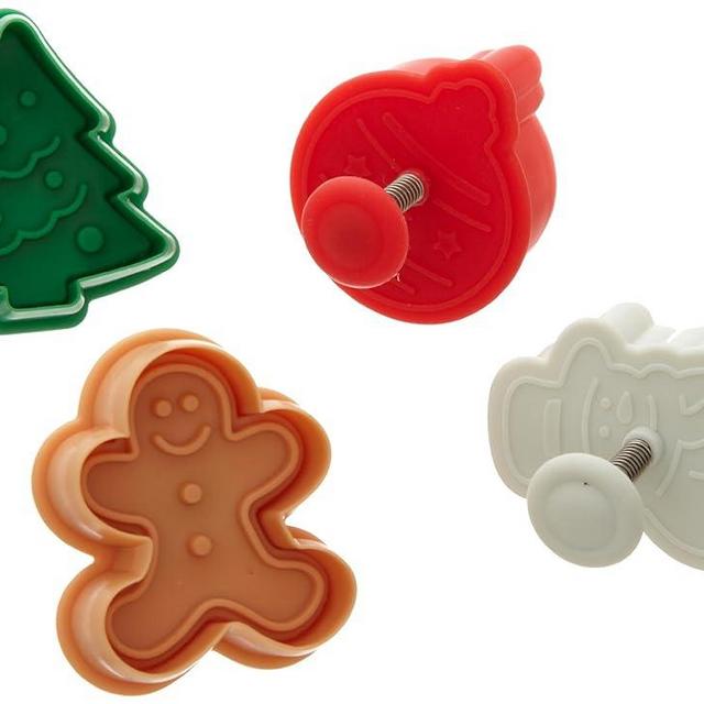 Ateco Christmas Themed Plunger Cutters Set, 5 by 5 by 2-1/4-Inch, Assorted Colors