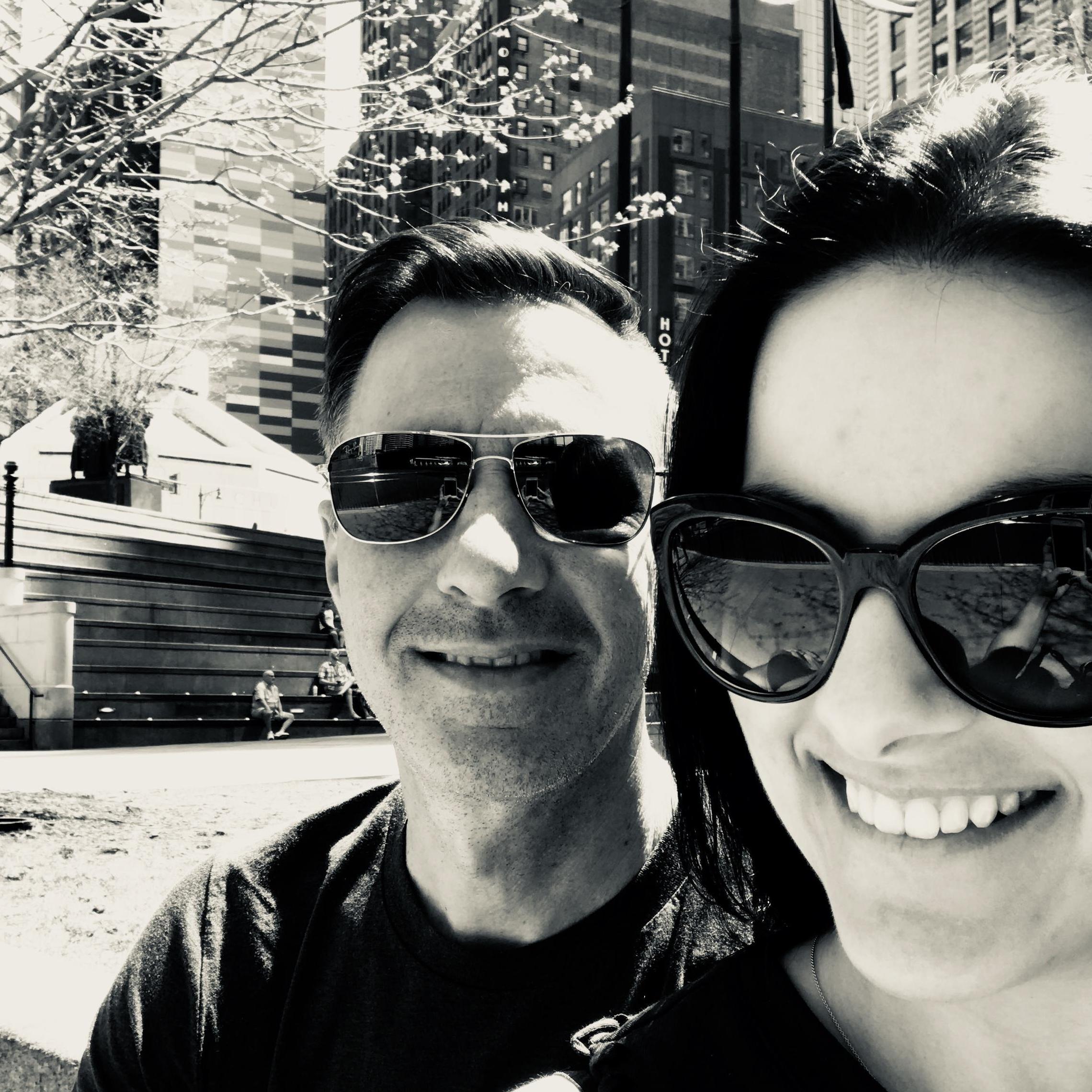 In downtown Chicago a few hours before asking the big question in April 2018. And, the journey officially began.