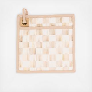 Mocha Check Cotton Potholder