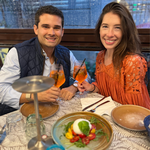 Dinner in Italy on our Honeymoon