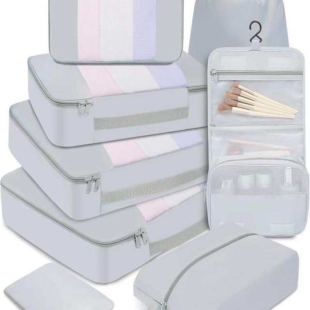 BAGAIL 6 Set/8 Set/10 Set Packing Cubes Various Sizes Packing Organizer for Travel Accessories Luggage Carry On Suitcase