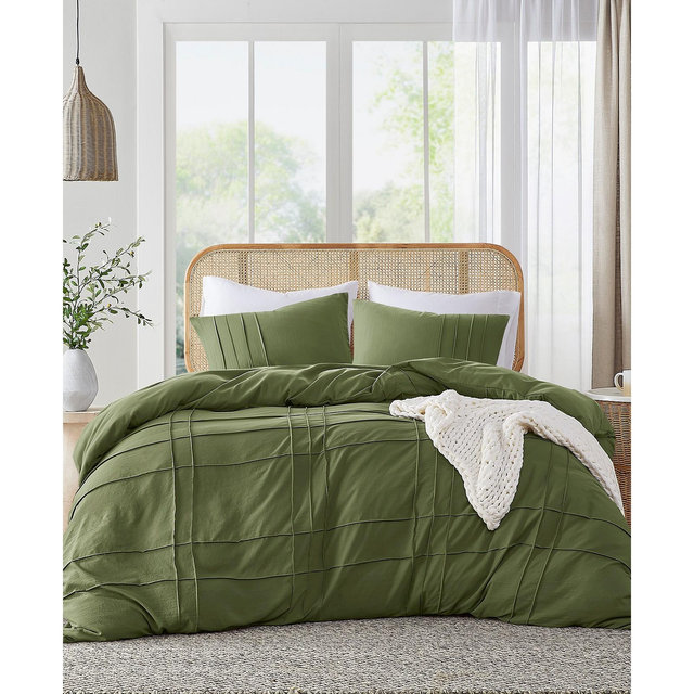 510 Design Porter Pleated 3-Pc. Duvet Cover Set, King