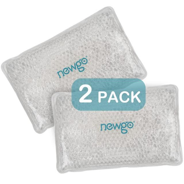 NEWGO Gel Beads Ice Pack for Injuries Reusable Hot Cold Therapy Compress Bag with Plush Backing for Pain Relief, Swelling, First Aid - 2 Packs, 7.1"x4.5"