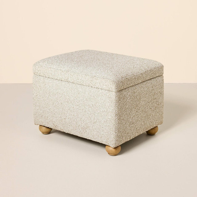 Upholstered Storage Ottoman Natural/Brown - Hearth & Hand™ with Magnolia