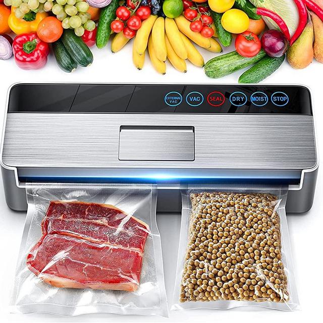 Vacuum Sealer Machine, Full Automatic Food Sealer (95Kpa), vacuum sealer bags for food Air Sealing System for Food Sealer Dry, Moist Food Preservation Modes, Lab Tested, LED Indicator Lights