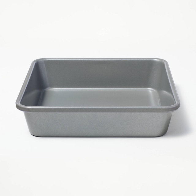 8" Nonstick Aluminized Steel Square Baking Pan Gray - Figmint™