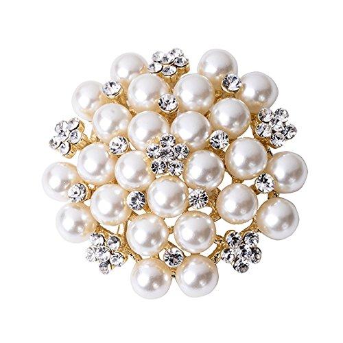 Elehere Beaded Pearl Napkin Ring Set of 6, Wedding Home Table Holder Decor Diamante Rhinestone, Gold