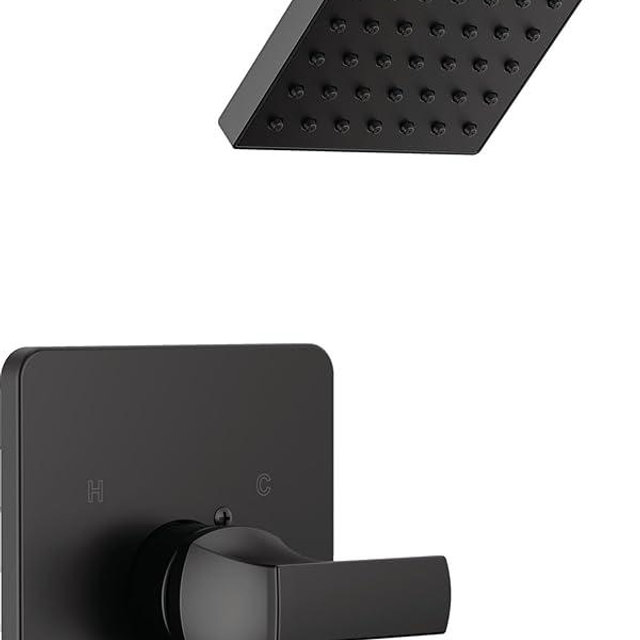 Delta Faucet Velum 14 Series Single-Function Black Shower Faucet Set, Valve Trim Kit, Shower Handle, Delta Shower Trim Kit, Shower Set, Matte Black T14237-BL (Valve Not Included)