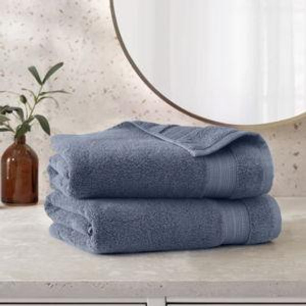 Charisma 100% Hygrocotton 2 Piece Bath Towel Set- Blue