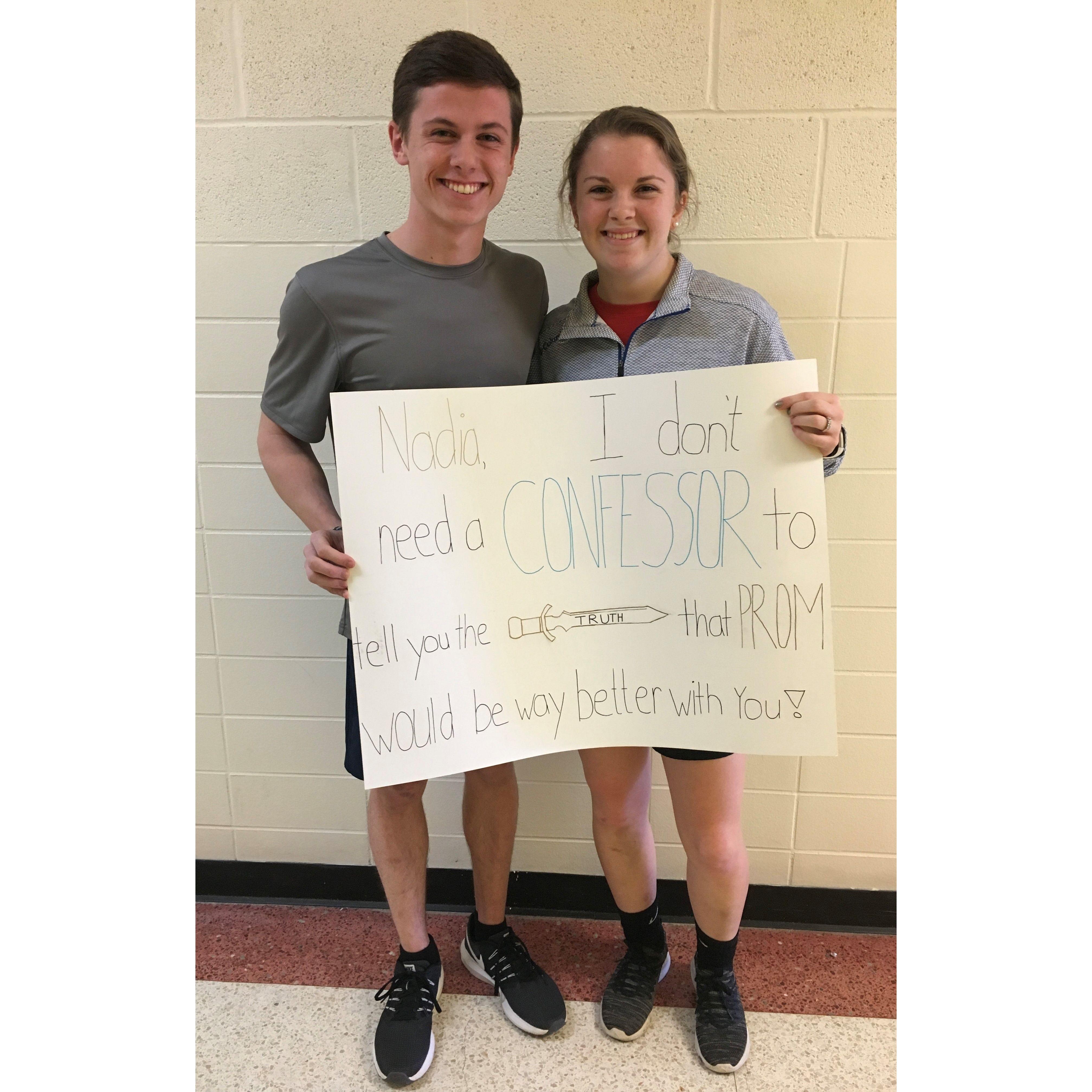 March 12th, 2019 - Mark asked Nadia to prom. The theme of the ask was the Sword of Truth books that Mark shared with Nadia. That is how they started talking.