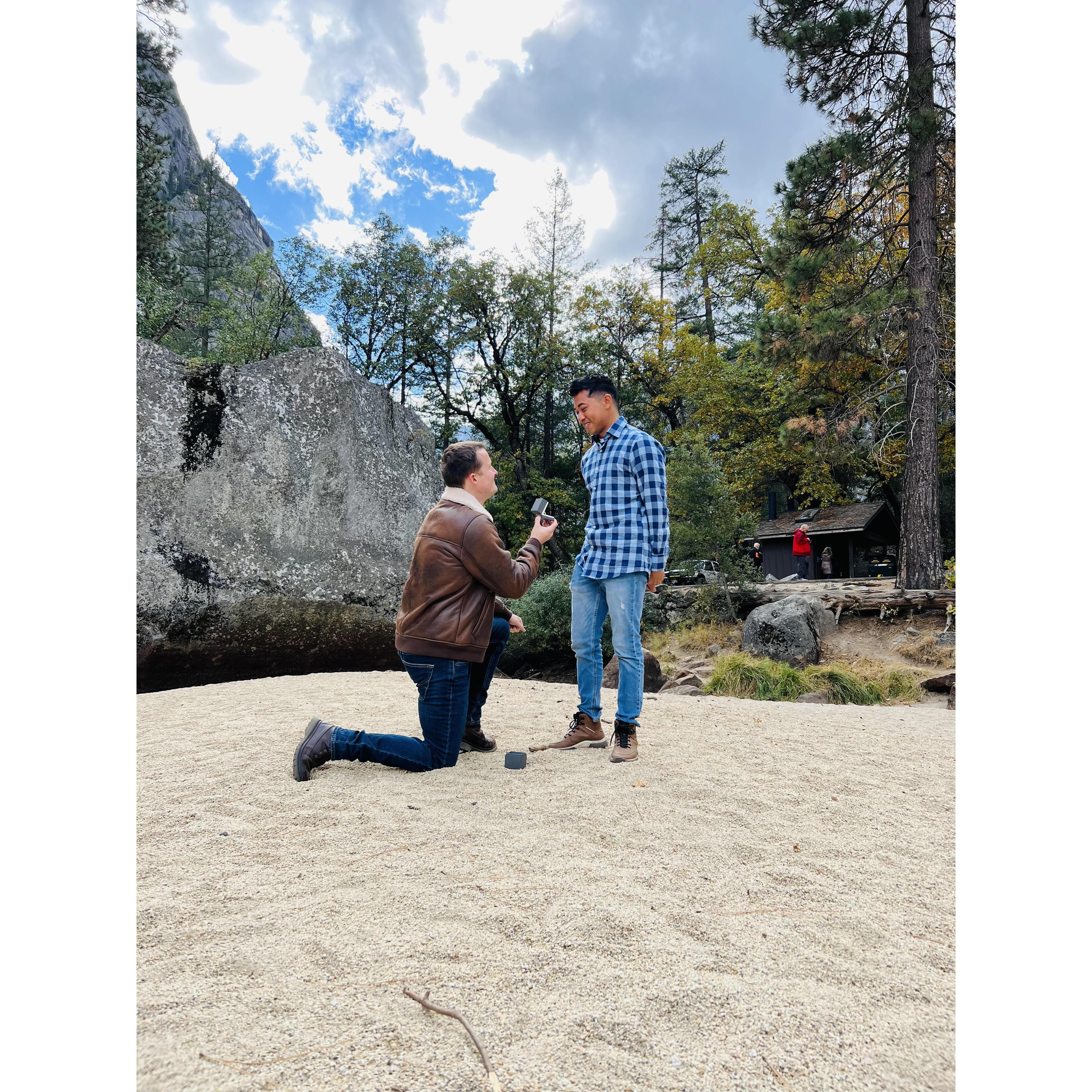 "500 miles" by The Proclaimers had me singing my heart out, but little did I know that my love was about to surprise me. On bended knee, he proposed and I couldn't believe it - a dream come true!