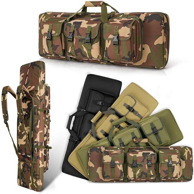 DULCE DOM 32/36/42/48/52 inch Double Rifle Case Soft Bag Gun Case, Perfect for Rifle Pistol Firearm Storage and Transportation, All Around Shooting Range Tactical Rifle Backpack, Indoor Outdoor