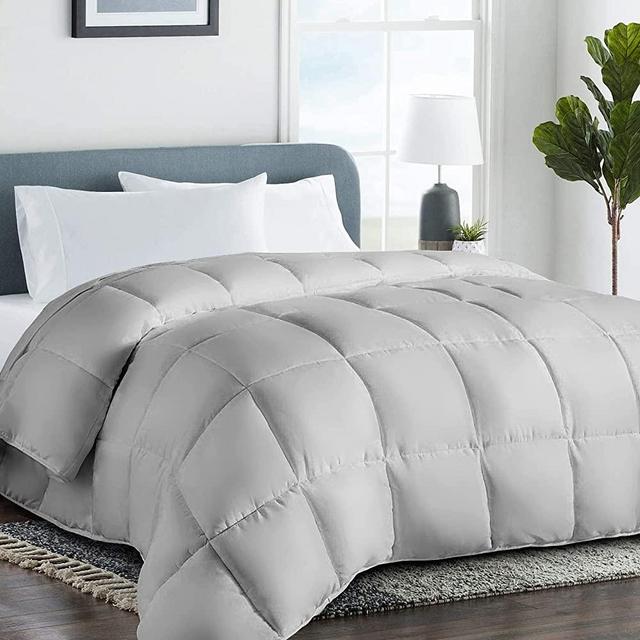 COHOME California King 2100 Series Warm Down Alternative Comforter Quilted Duvet Insert with Corner Tabs All-Season - Soft Luxury Hotel Comforter - Reversible - Machine Washable - Light Grey