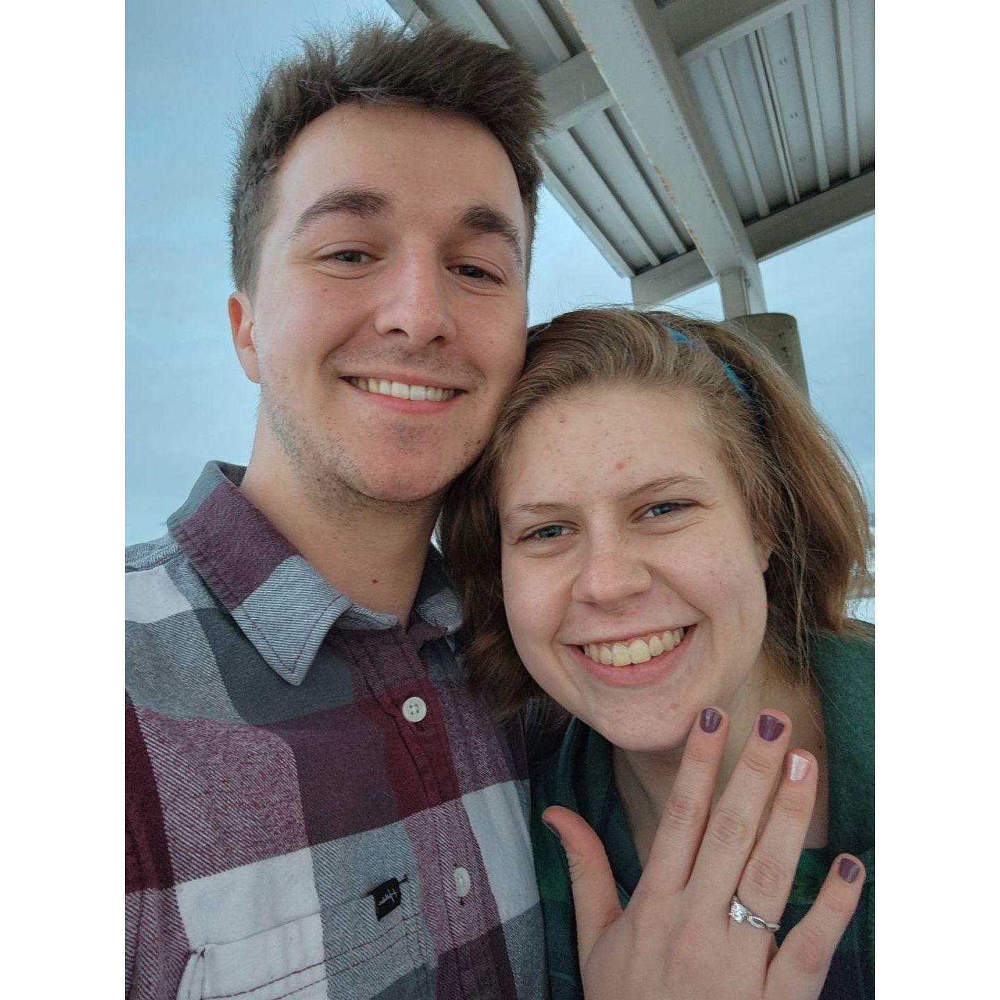 Proposal at a rest area near Missoula