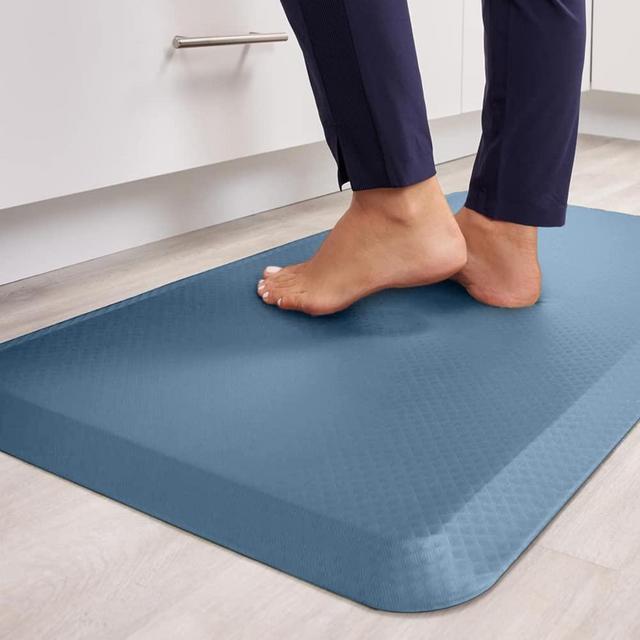 KANGAROO 3/4" Thick Superior Comfort, Relieves Pressure, All Day Ergonomic Stain Resistant Floor Rug Anti Fatigue Cushion Mat, Durable Standing Desk, Foam Pad Mats Kitchen, Office, 39x20, Sky Blue