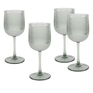 Better Homes & Gardens 4-Piece Green Ribbed Tritan Wine Glass Set