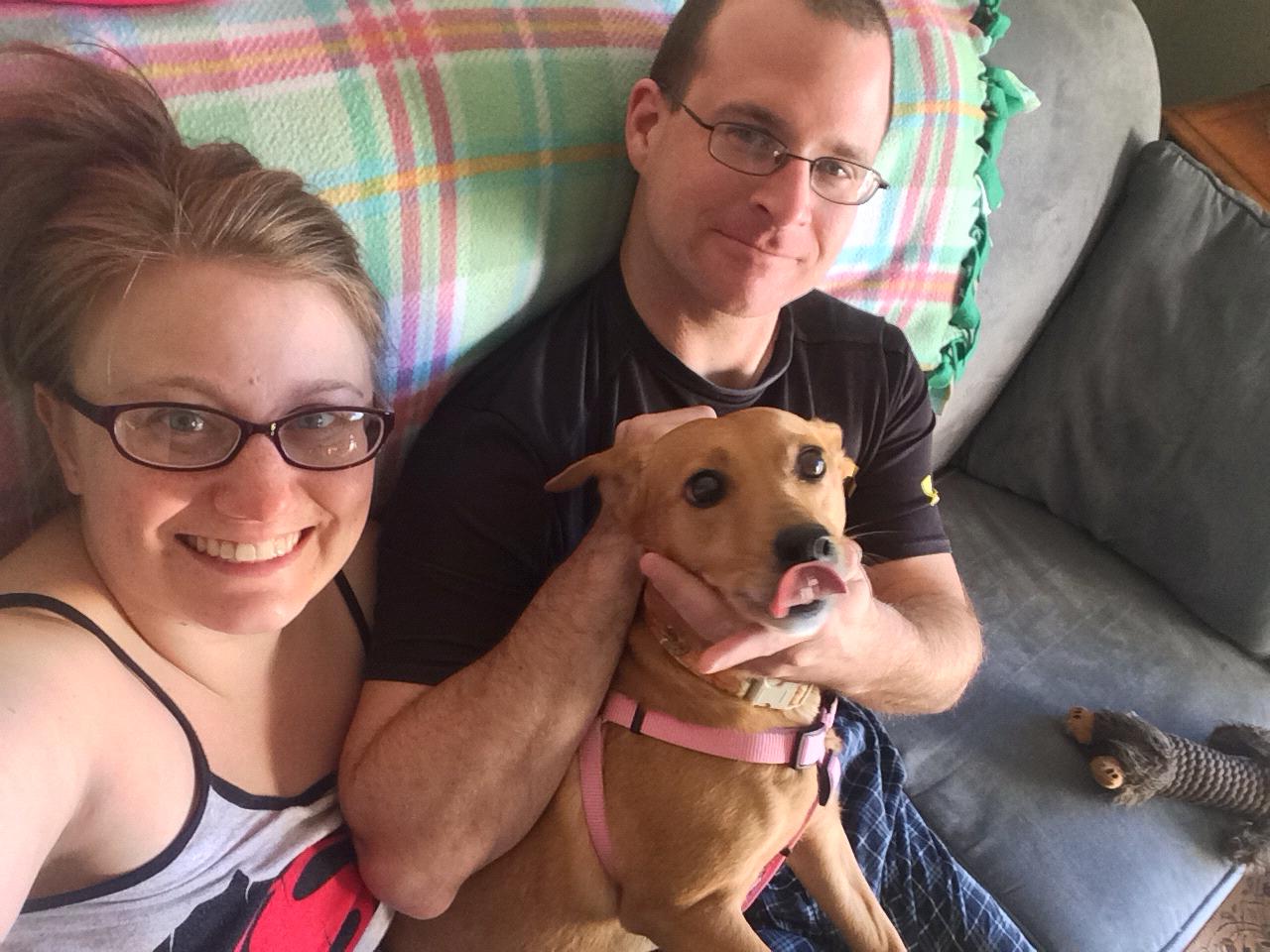 Hanging out with Danielle's mom's dog, Maggie, became a favorite morning ritual in the fall of 2016.