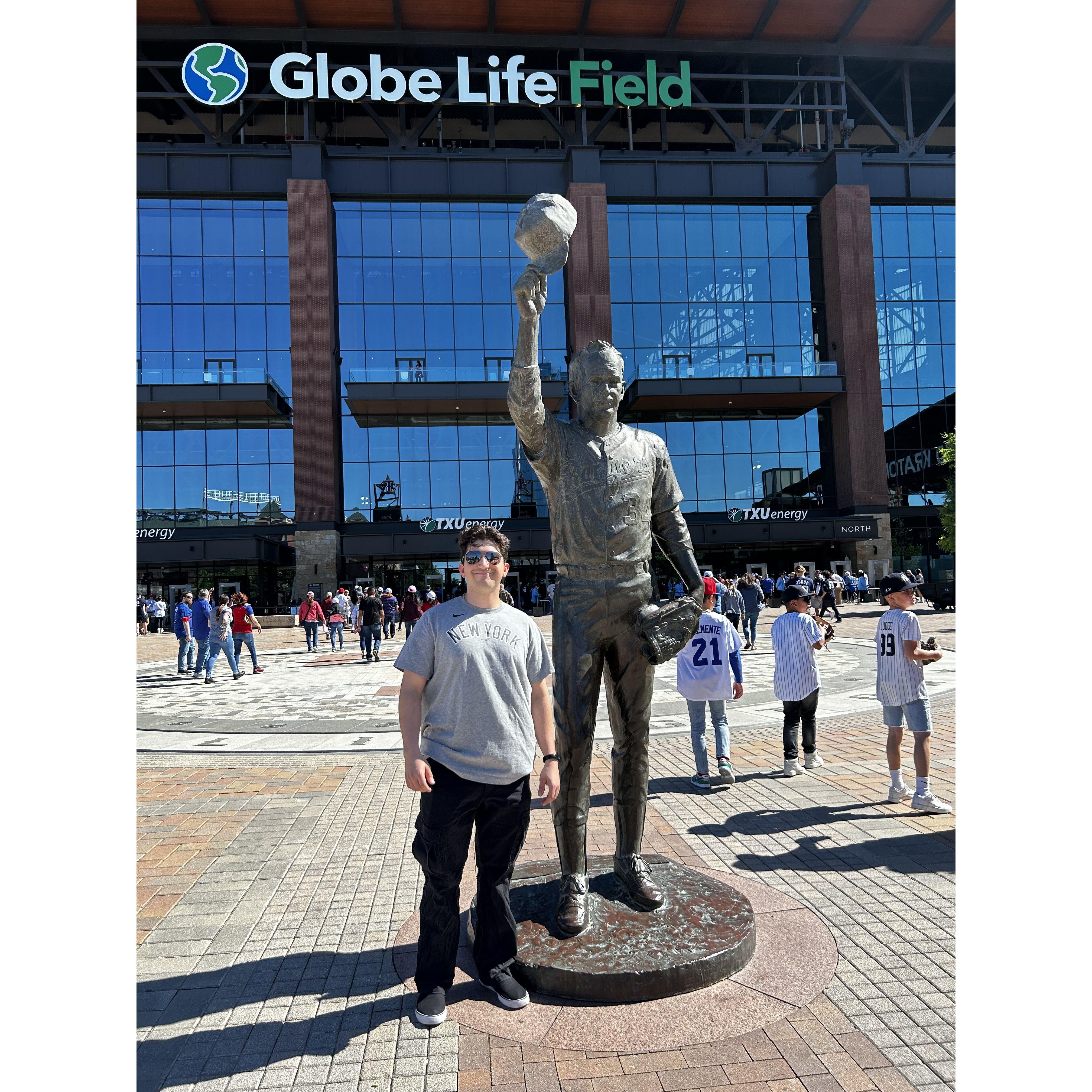 visiting Globe Life for the Rangers vs Yankees game in Dallas